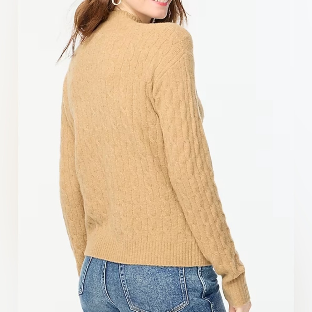 NEW J Crew Cable-knit mockneck sweater in extra-soft yarn!!! - Picture 2 of 7